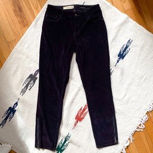 Anthropologie Pilcro Stet Corduroy Ankle Zip Pants • navy • size S
